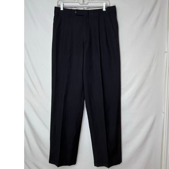 Oscar De La Renta Men's Size 40 x 32 Wool/Cashmere Blend Textured Dress Pants - Picture 1 of 9